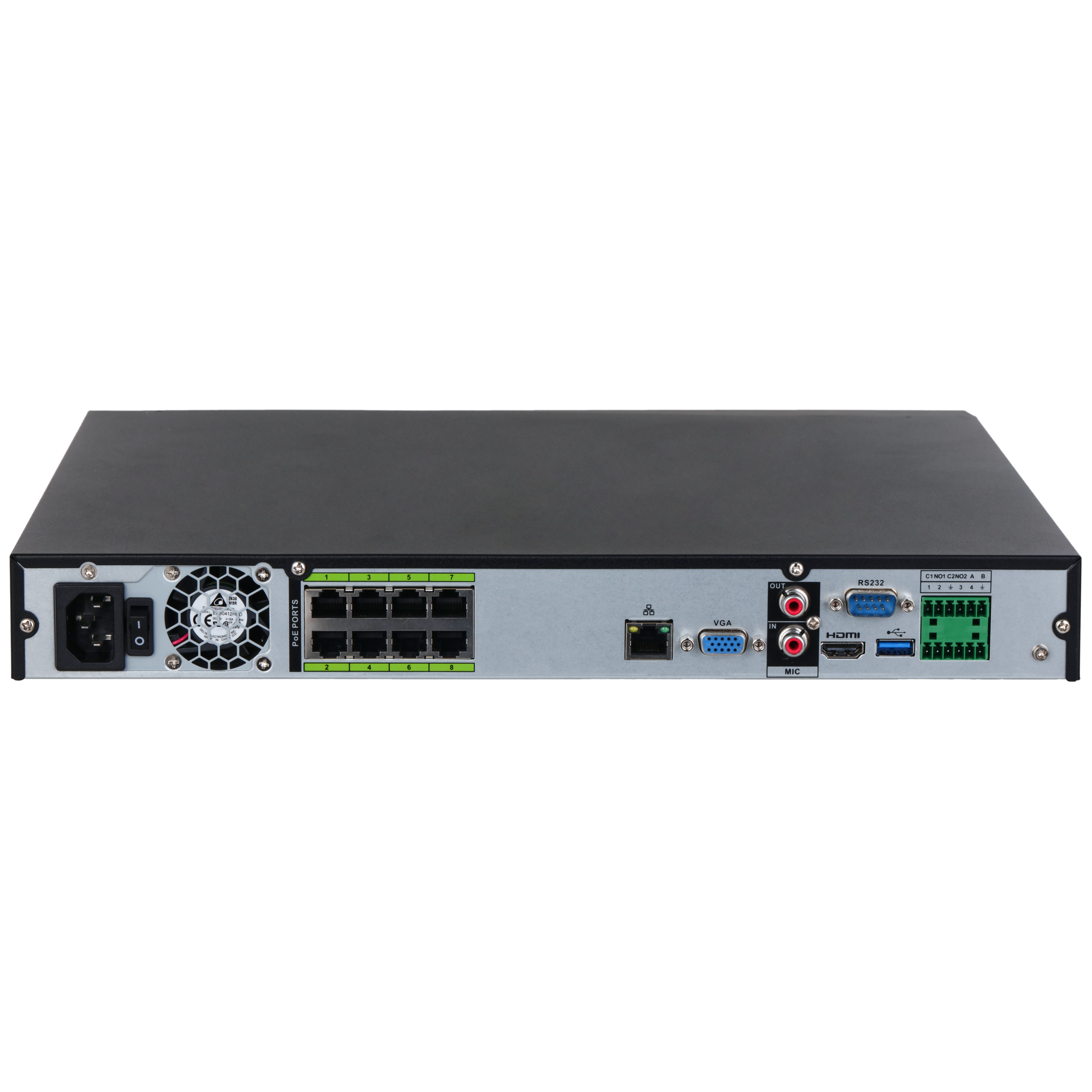 Dahua NVR5208-8P-AI/ANZ NVR — Rear view
