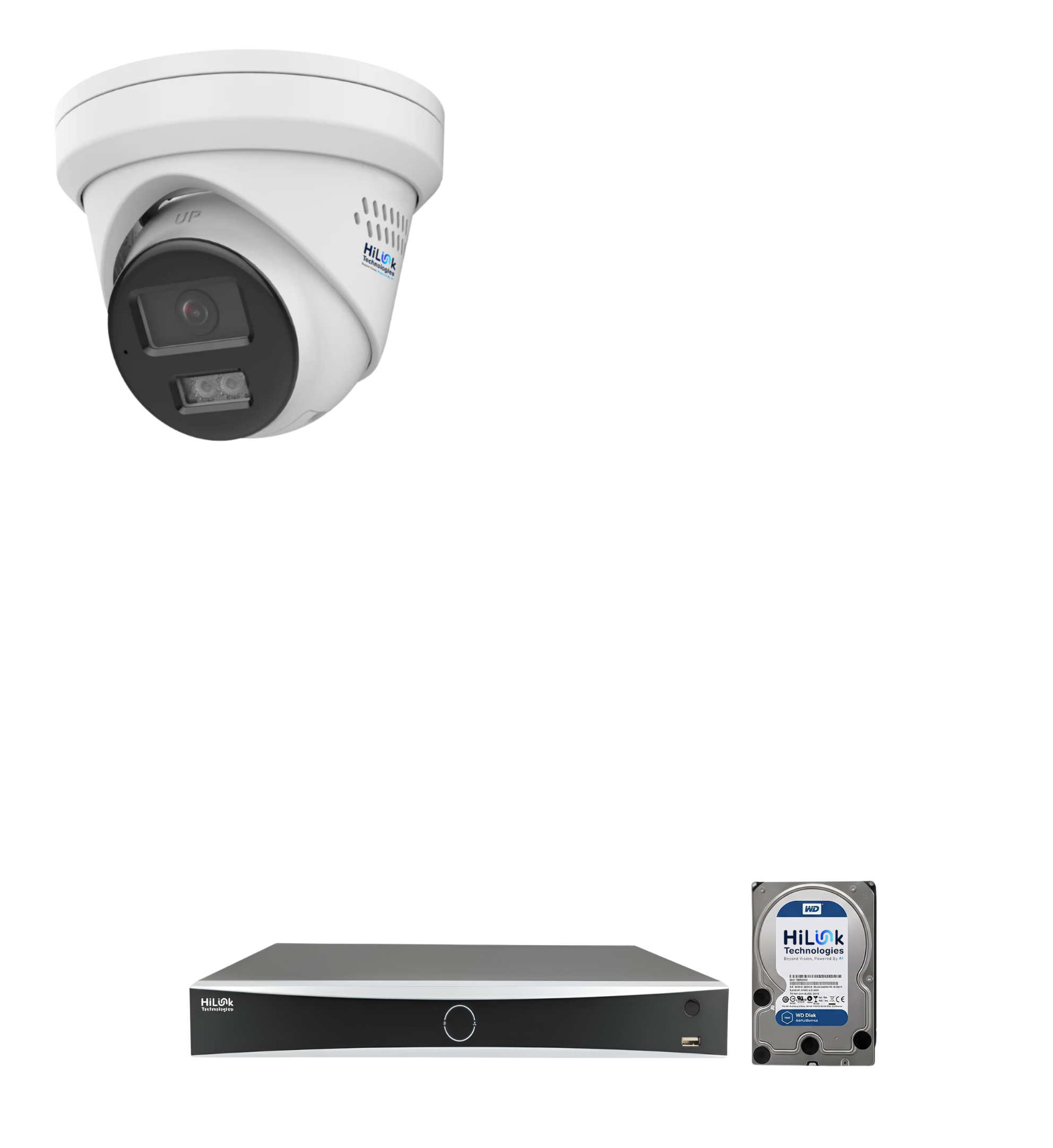 Hilink Build your own camera Kit, 8 MP ColorVu Gen 3 Turret, 8Ch NVR, 4 /2TB storage