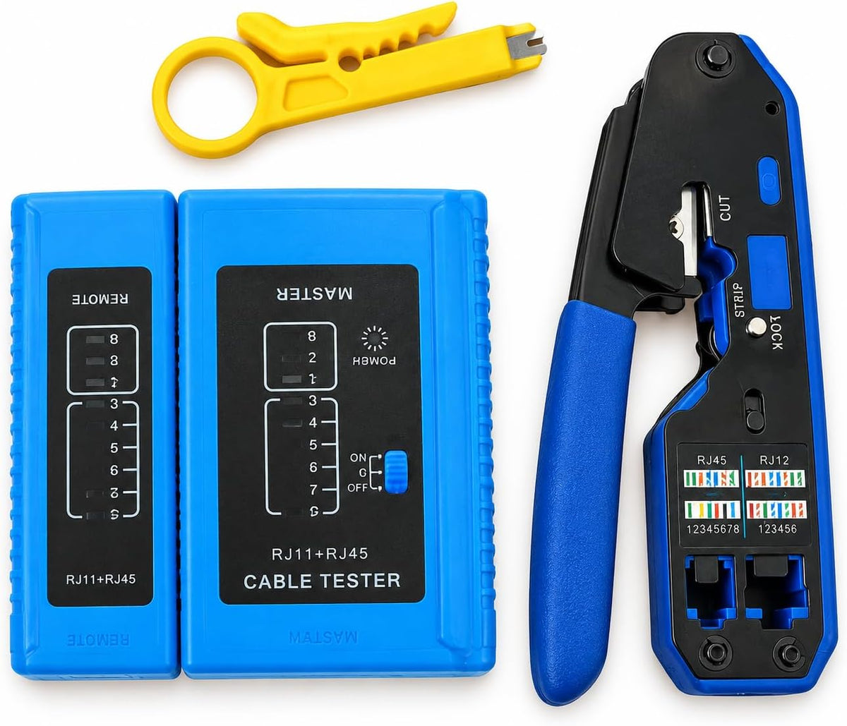 HiLink RJ45 crimping tool kit with network cable tester and wire stripper