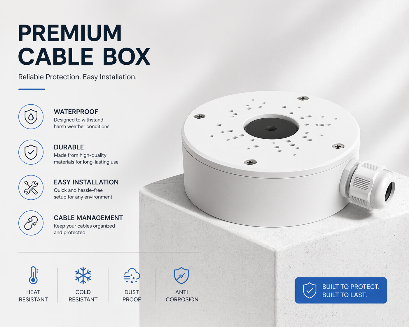 HiLink Junction Box — Cable Organiser for CCTV & Security Camera Installations
