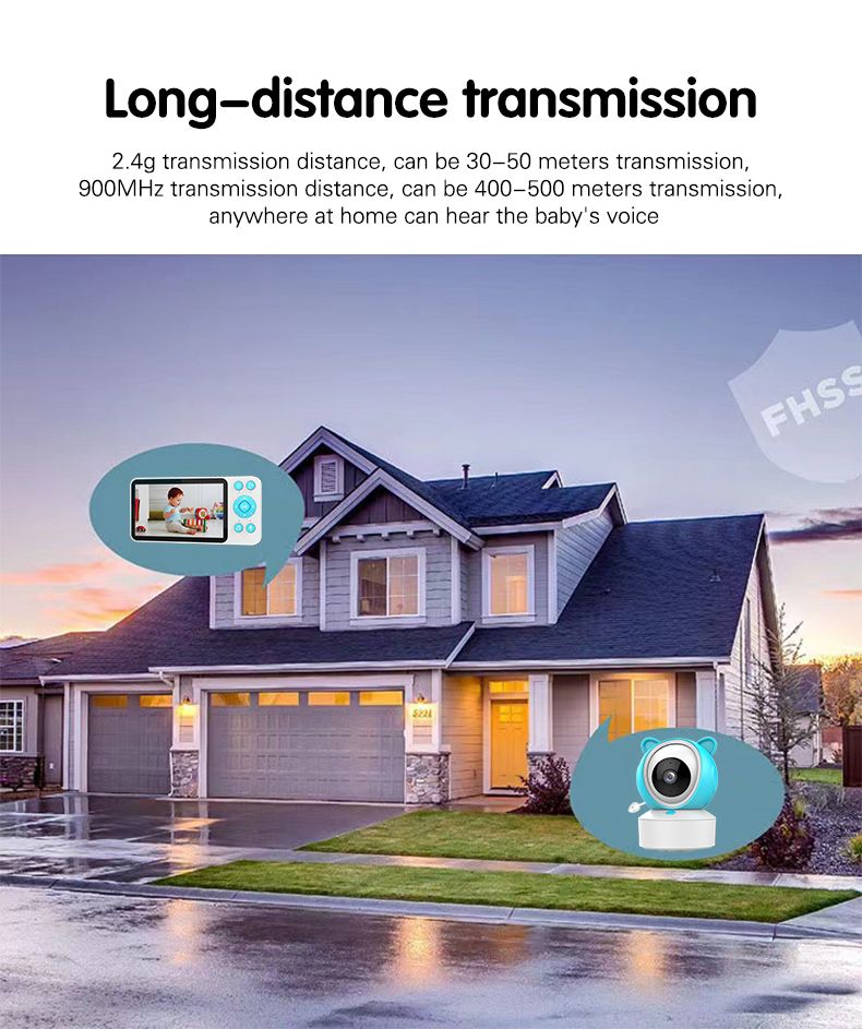 HiLink Baby Monitor with Night Vision & Two-Way Audio — Screen or App Control