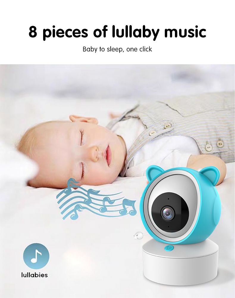 HiLink Baby Monitor with Night Vision & Two-Way Audio — Screen or App Control