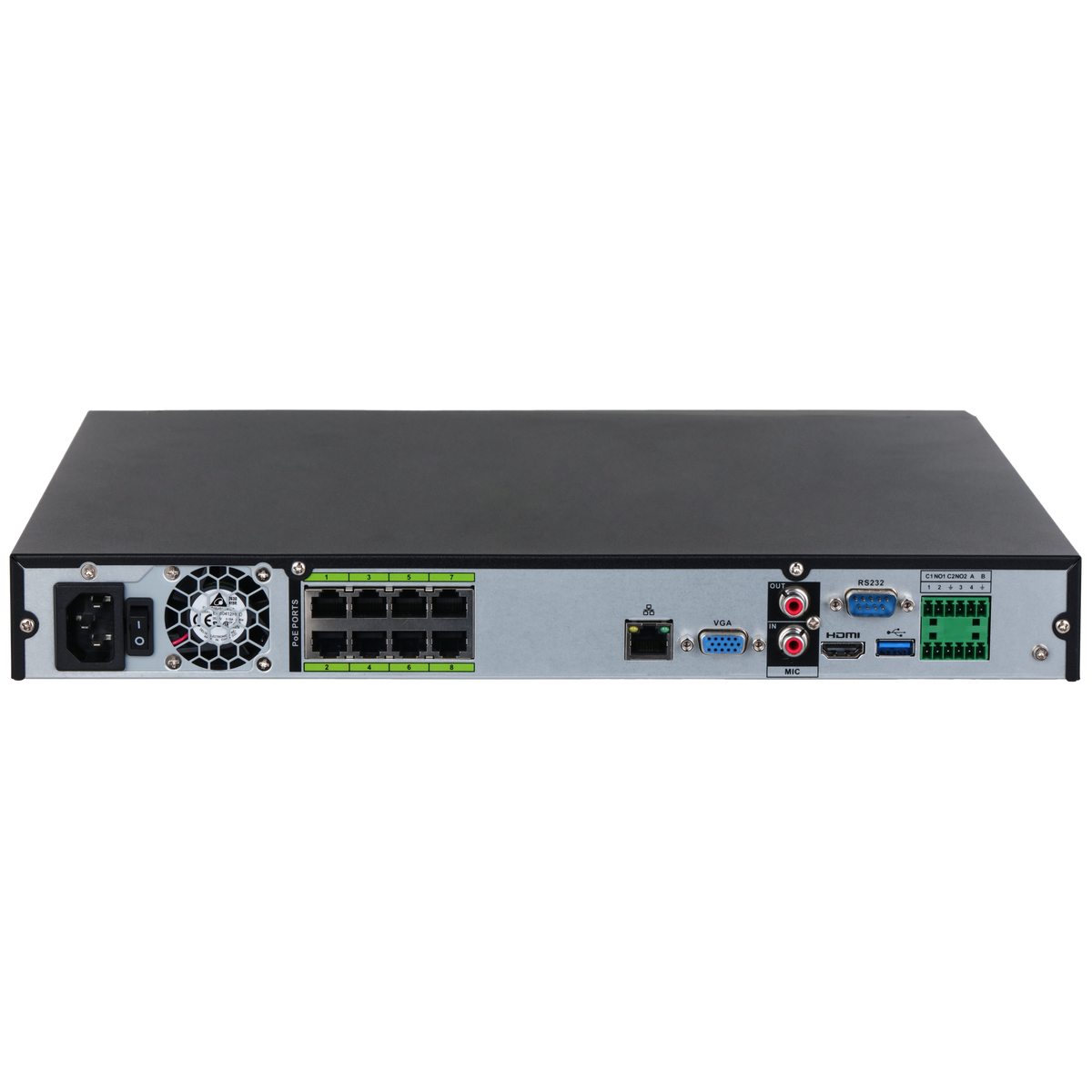 Dahua NVR5208-8P-AI/ANZ NVR — Rear view