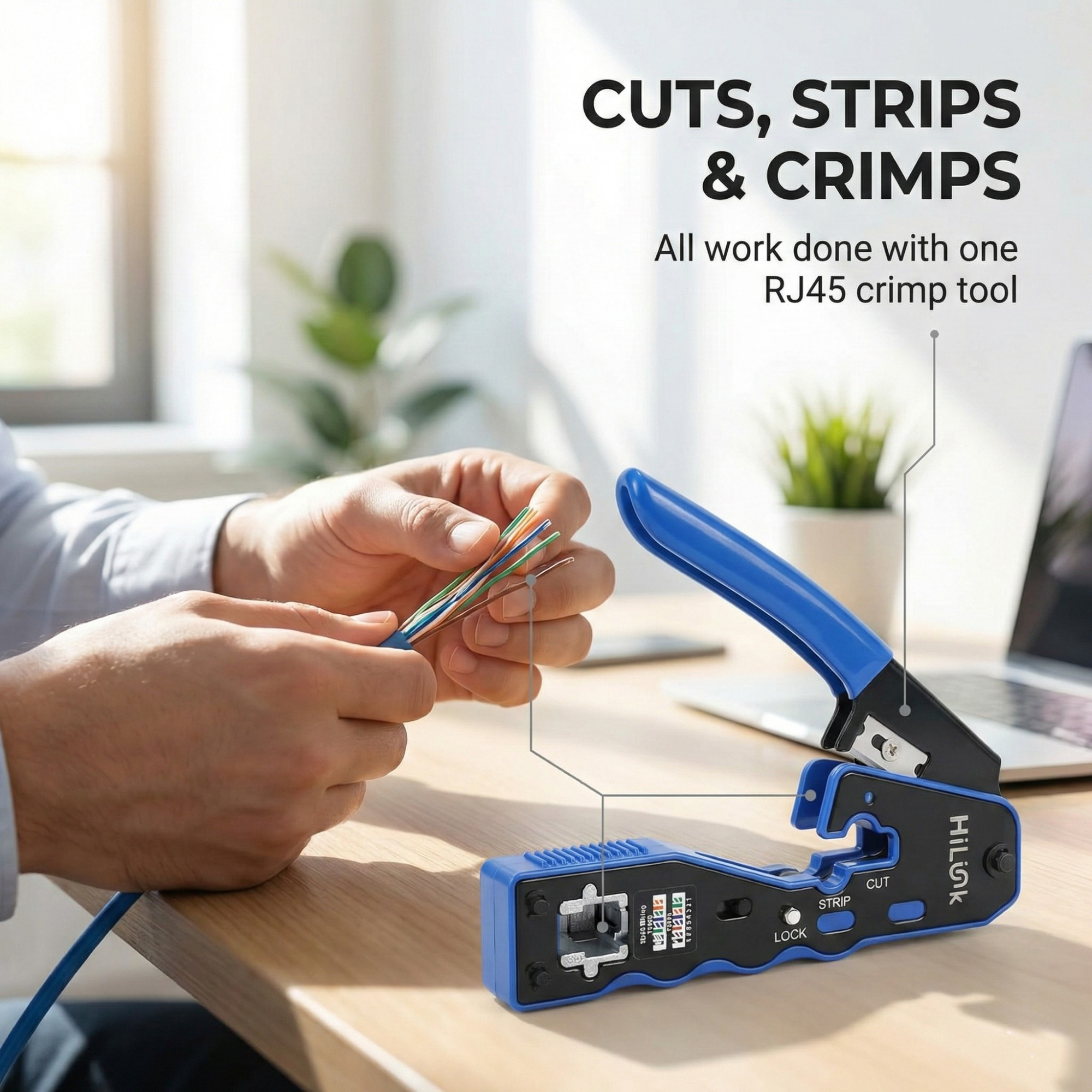 Hilink RJ45 Network Crimp Through Tool