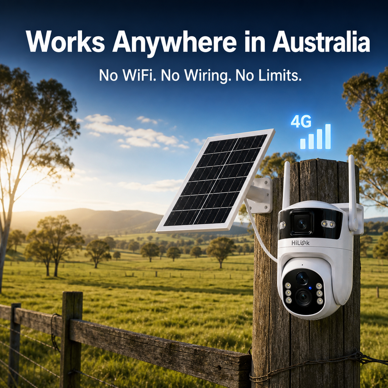 Hilink Premium Solar Power PTZ Camera with 4G — No Wi-Fi Needed