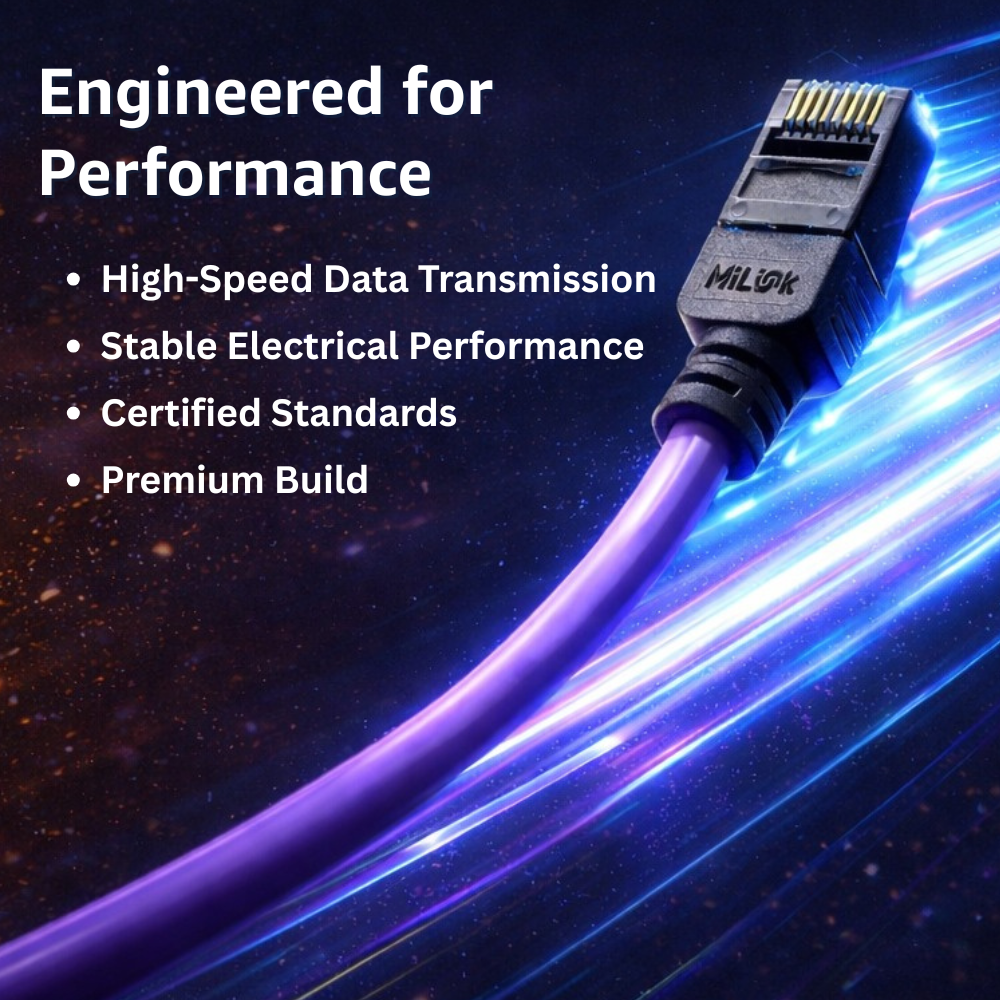 HiLink Cat6 Ethernet Cable — Purple, High-Speed Network Cable for CCTV & Home Networking Australia