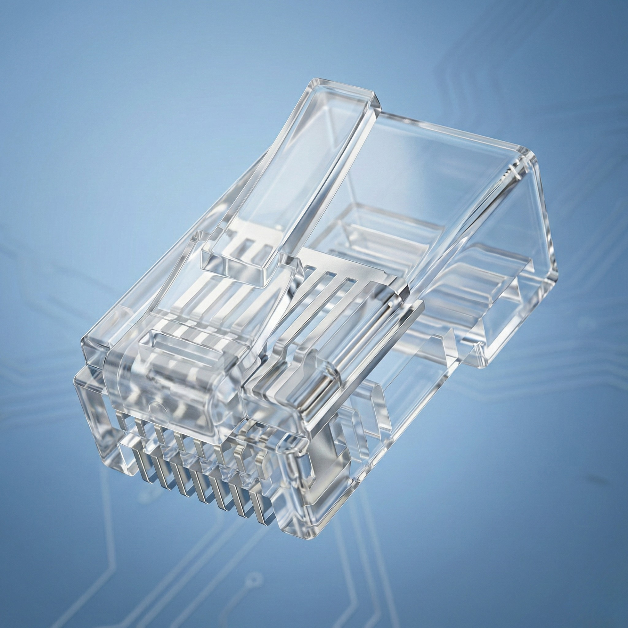 HiLink RJ45 Pass-Through Modular Plug — Cat6, 8P8C, Unshielded, 100-Pack