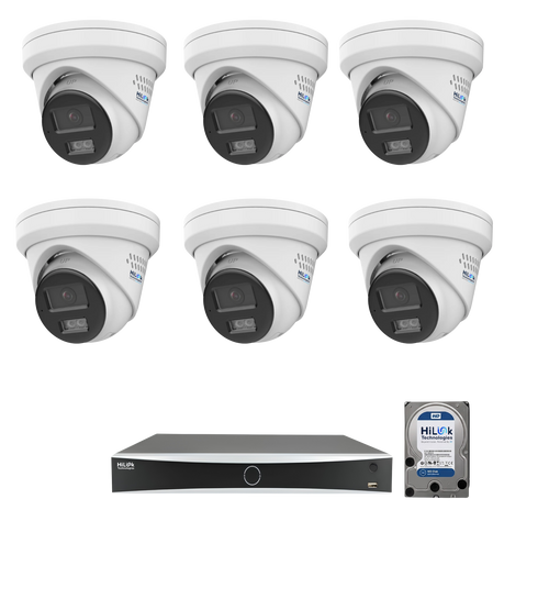 HiLink 6-Camera 4K Security System — 6 × 8MP ColorVu Gen 3 + 8Ch NVR + 4TB | Home & Business CCTV