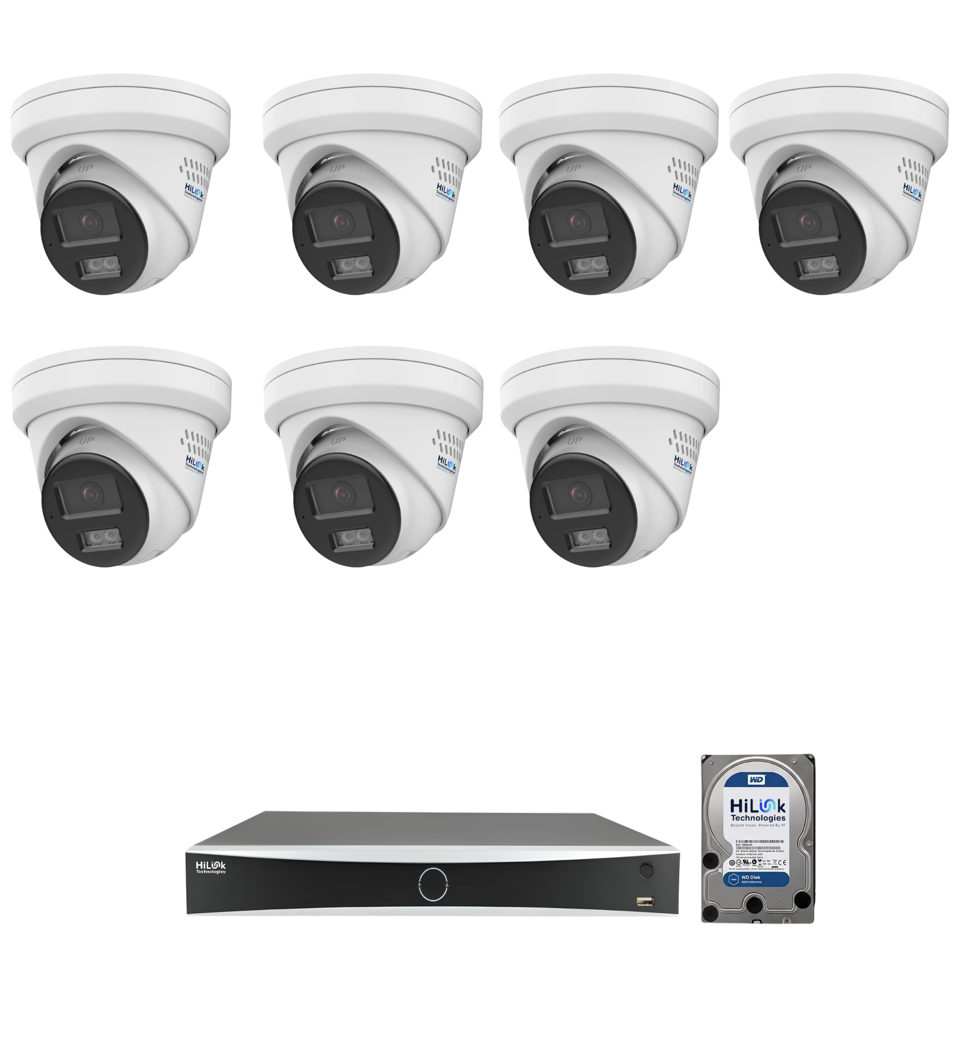 Hilink Build your own camera Kit, 8 MP ColorVu Gen 3 Turret, 8Ch NVR,  4 /2TB storage