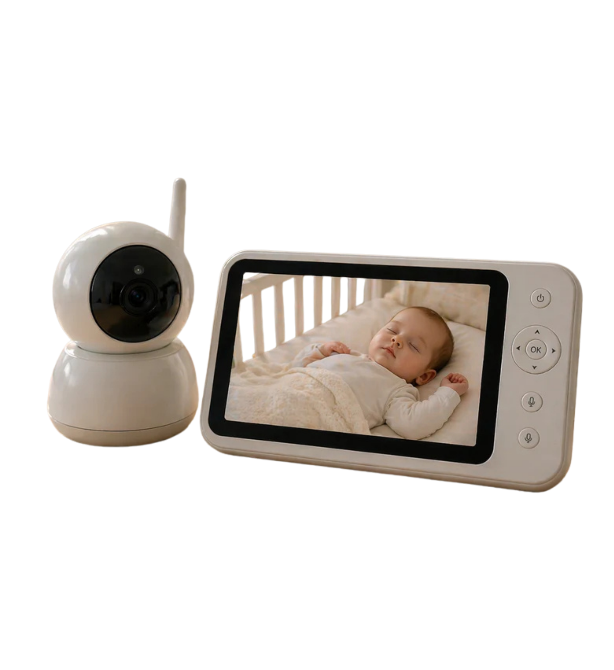 HiLink Baby Monitor with Night Vision & Two-Way Audio — Screen or App Control