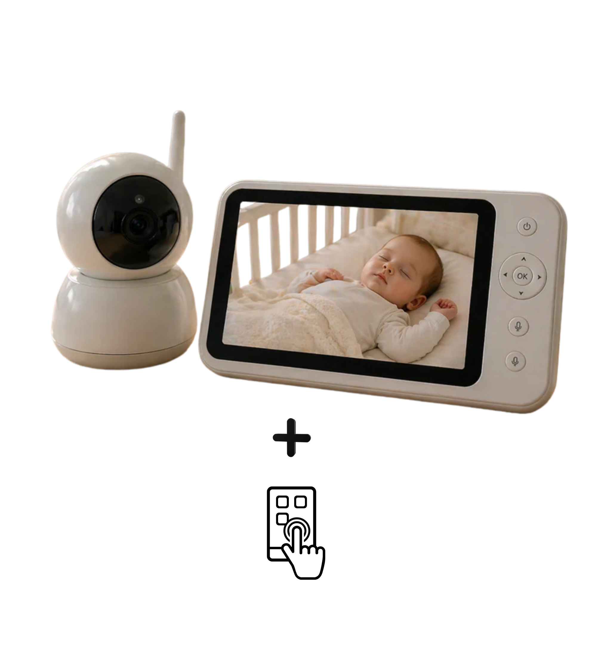 HiLink Baby Monitor with Night Vision & Two-Way Audio — Screen or App Control