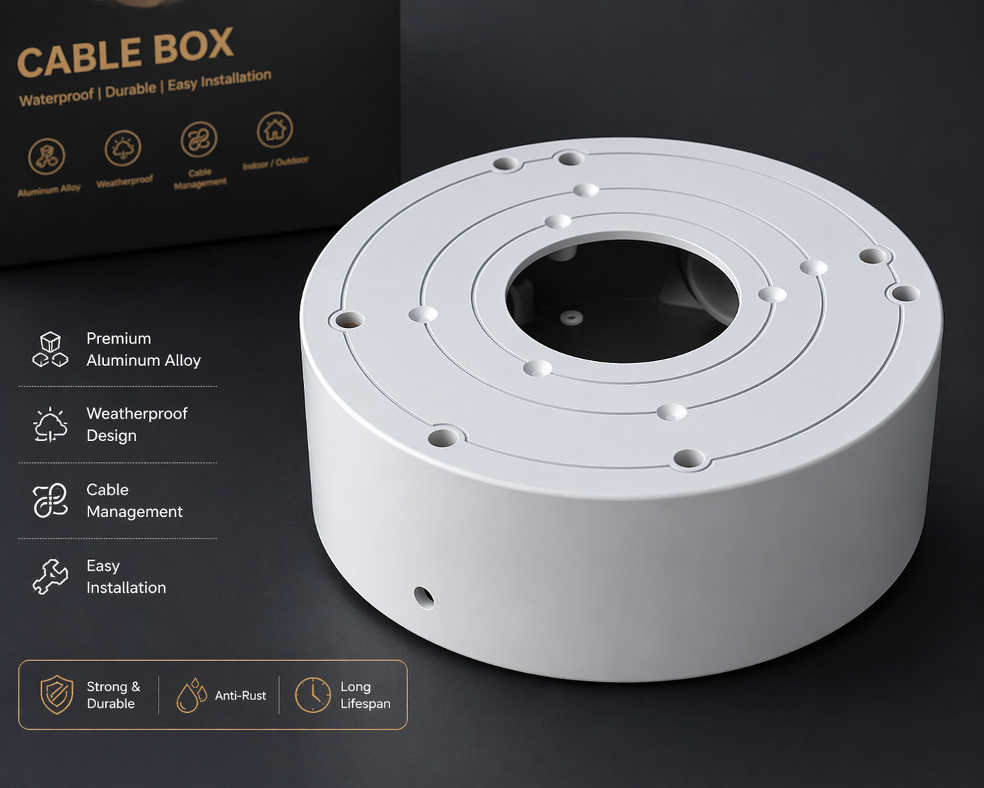 HiLink Junction Box — Cable Organiser for CCTV & Security Camera Installations