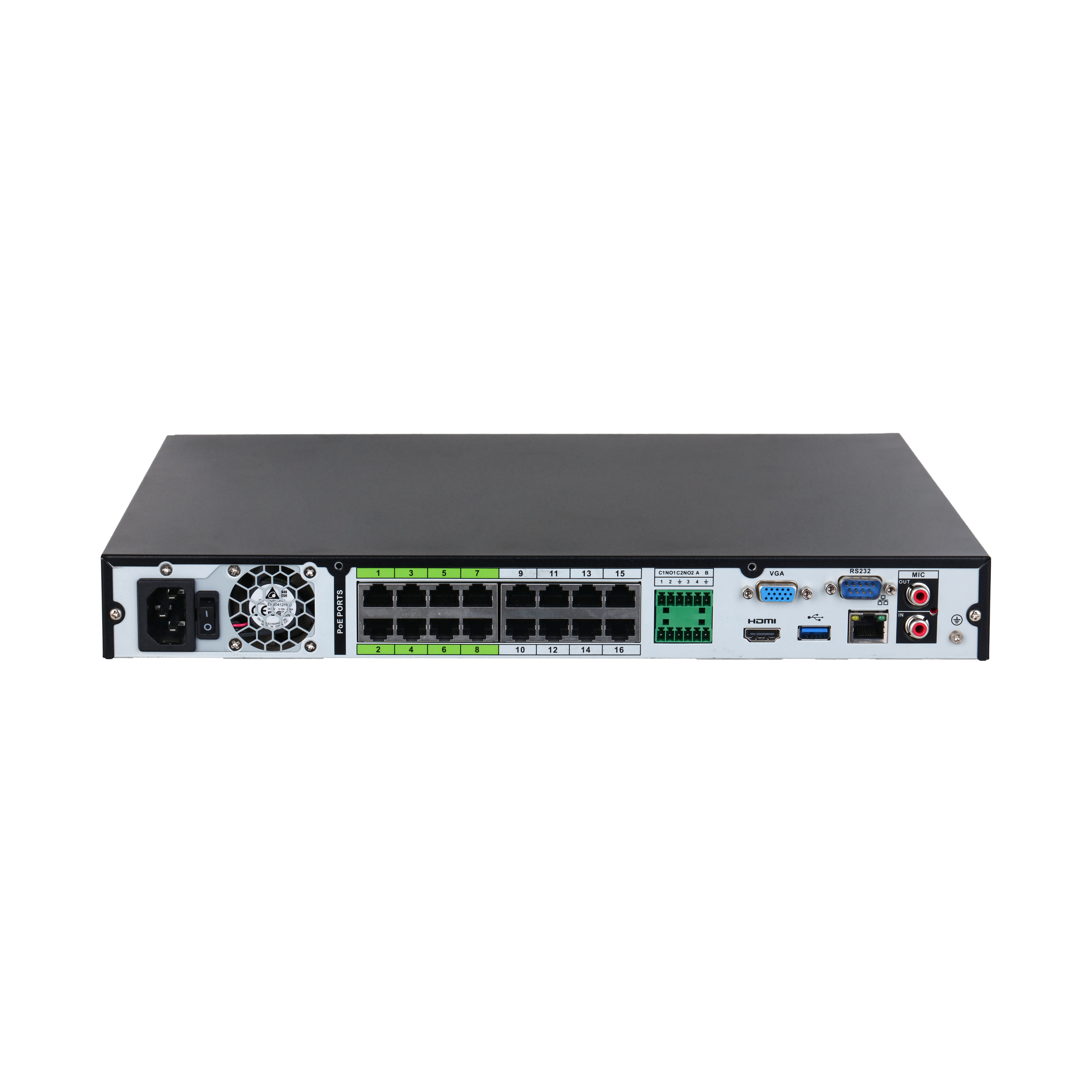Dahua NVR5216-16P-AI/ANZ NVR — Rear view