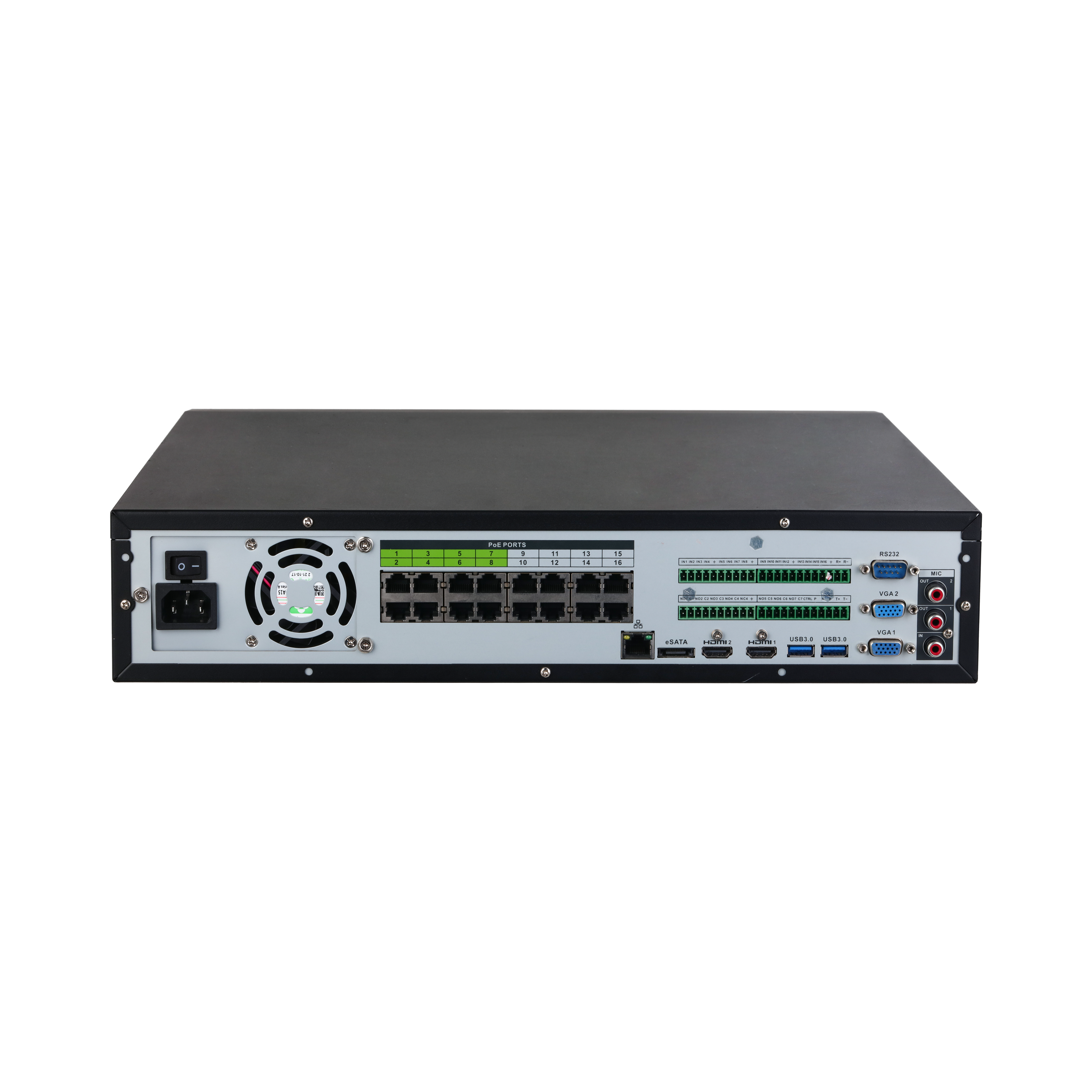 Dahua NVR5832-16P-AI/ANZ-S2 NVR — Rear view