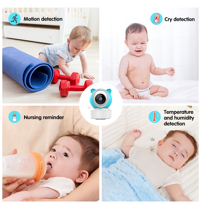 HiLink Baby Monitor with Night Vision & Two-Way Audio — Screen or App Control